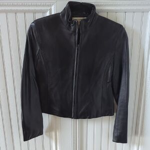 Jones New York Black Leather Jacket. Never Worn.NWOT